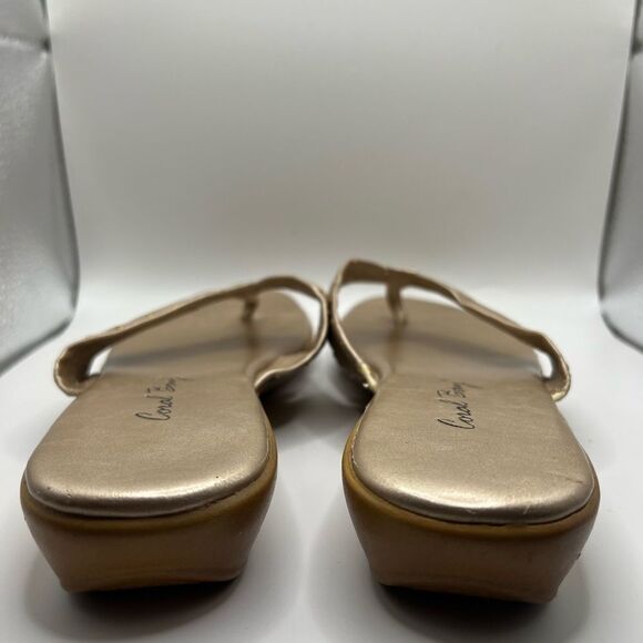 Coral Bay Gold Wedge Sandals with Metallic Finish - Picture 3 of 6